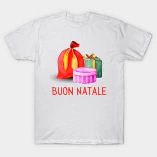 Buon Natale Italian Christmas Gift Italy Polyglot T-Shirt